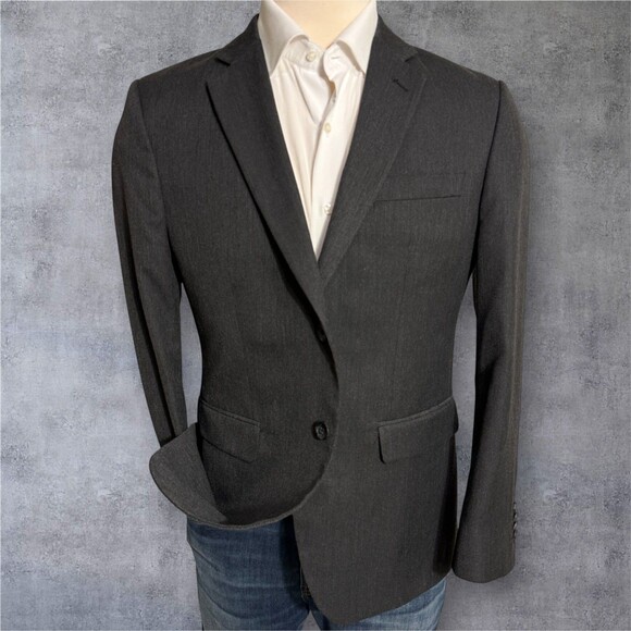 BANANA REPUBLIC Tailored fit Mens Blazer Sport Coat 2-Button Jacket 42S Gray - Picture 3 of 14